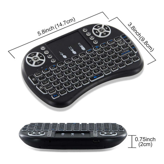 Wireless Mini Gaming Keyboard Remote with Touch-Pad for PC, Mobile, TV, and more