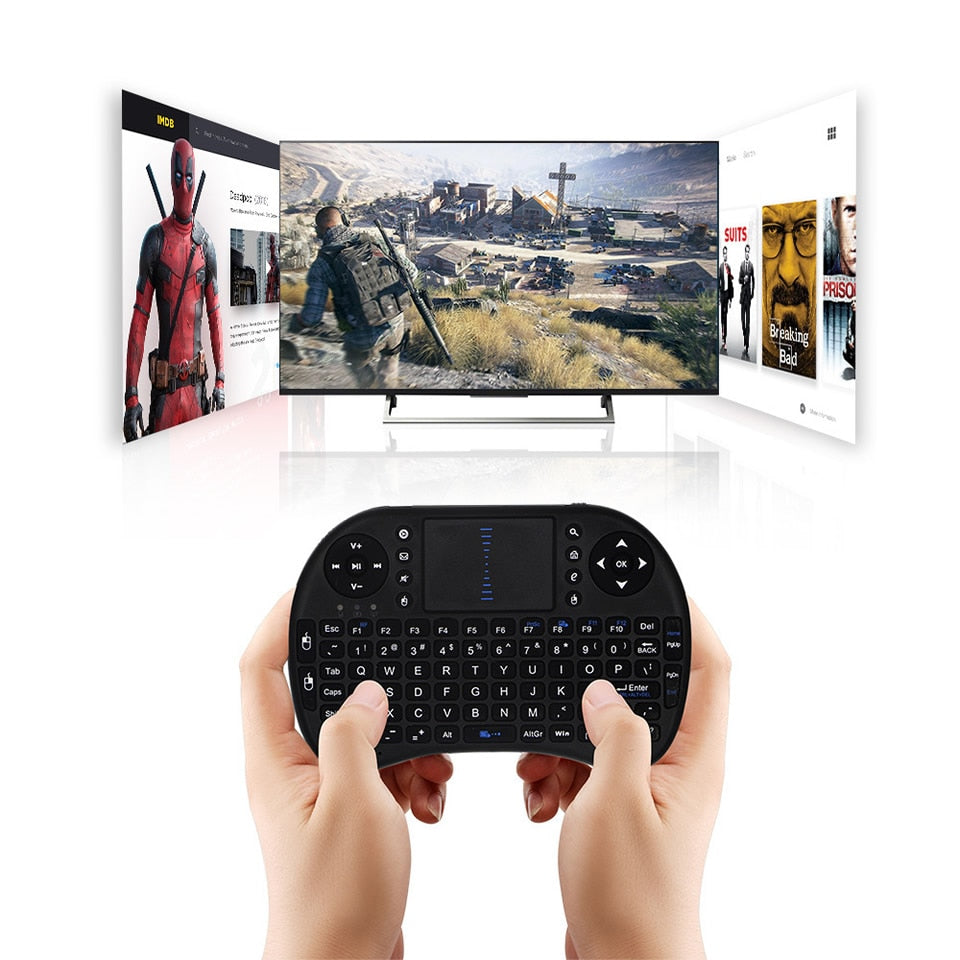 Wireless Mini Gaming Keyboard Remote with Touch-Pad for PC, Mobile, TV, and more