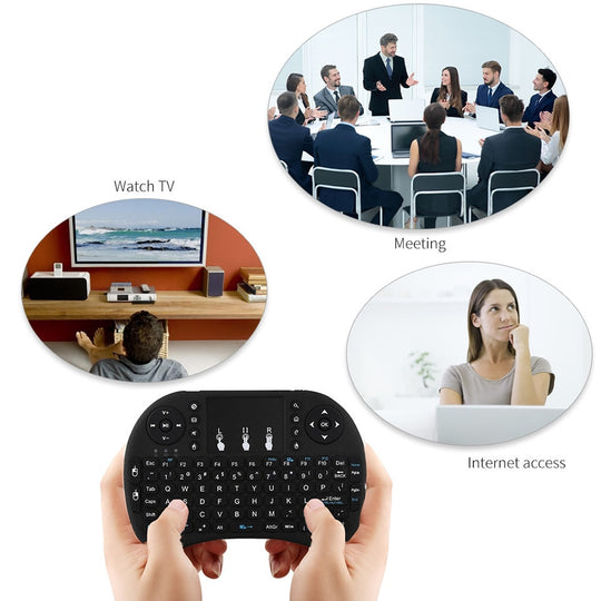 Wireless Mini Gaming Keyboard Remote with Touch-Pad for PC, Mobile, TV, and more