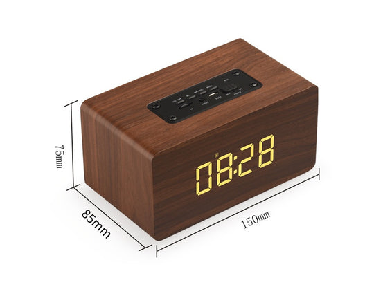 Wooden Clock with Bluetooth Speaker