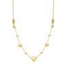 14k Yellow Gold Puff Heart Adjustable Necklace