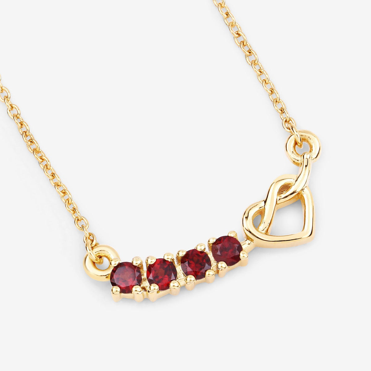 Collar de plata esterlina .925 con granate genuino de 0,32 quilates