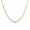 Collar de cadena de oro amarillo de 14 quilates con diamantes de 4/5 quilates de peso total, engaste de racimo y barra, eslabones de 3.5 mm (color G-H, claridad VS1-VS2) - 16 pulgadas
