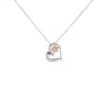 14K Rose Gold Plated Sterling Silver 1/10 Cttw Diamond Paw & Heart Pendant Necklace