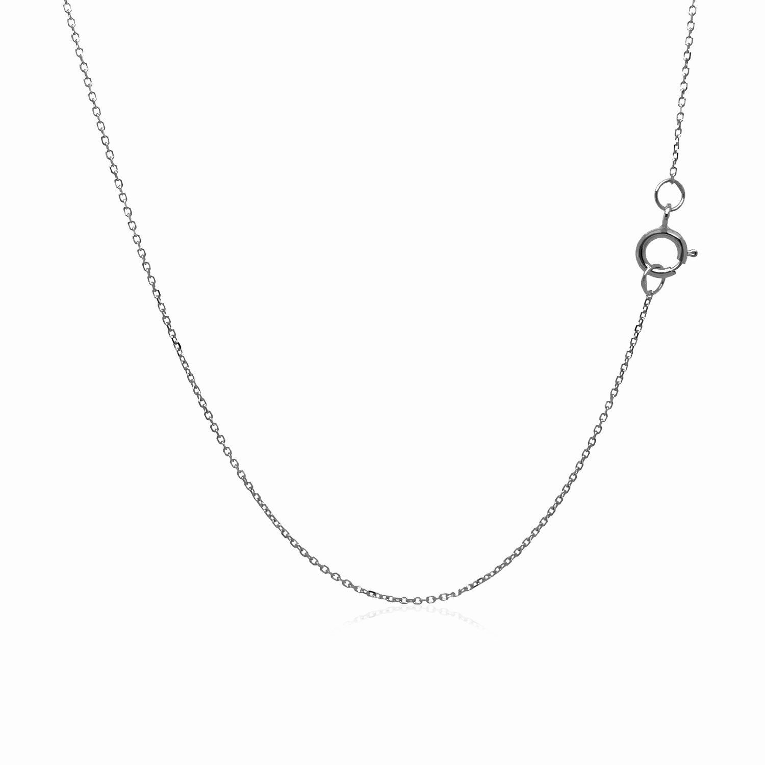 Cadena de eslabones de cable de corte de diamante de oro blanco de 14k de 0,7 mm