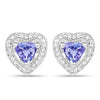 1.18 Carat Genuine Tanzanite & White Topaz .925 Sterling Silver Earrings