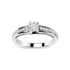 14K White Gold 1/2 Cttw Diamond Solitaire Pave Set Engagement Ring (G-H Color, VS2-SI1 Clarity) - Size 7
