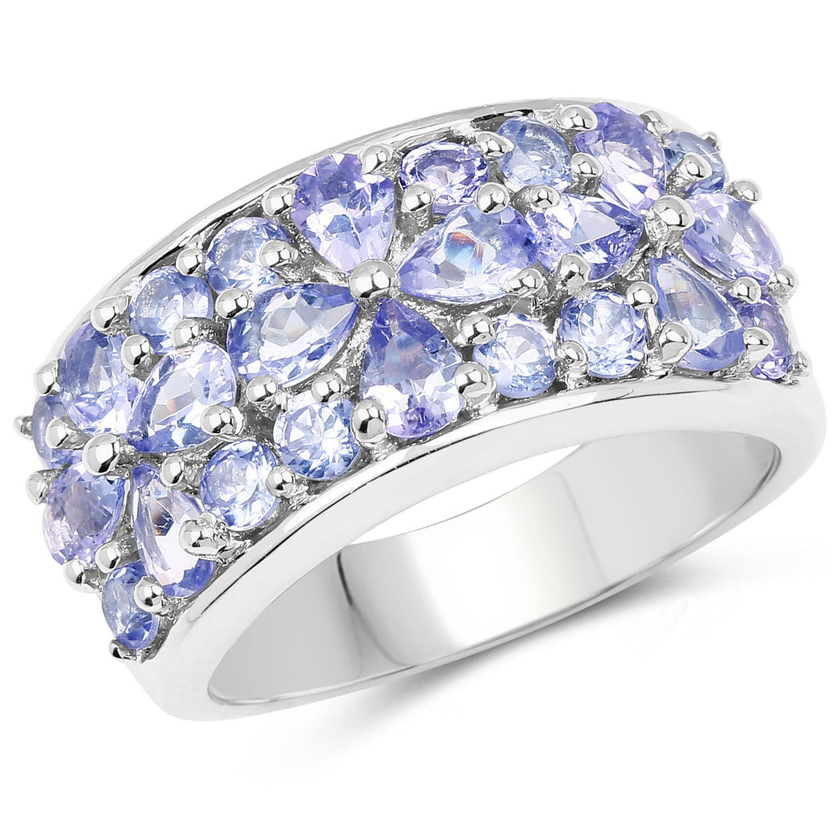 Anillo de Plata Fina .925 con Tanzanita Genuina de 2.52 Quilates