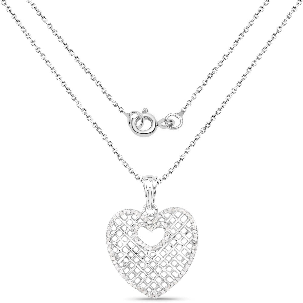 0.52 Carat Genuine White Diamond .925 Sterling Silver Pendant