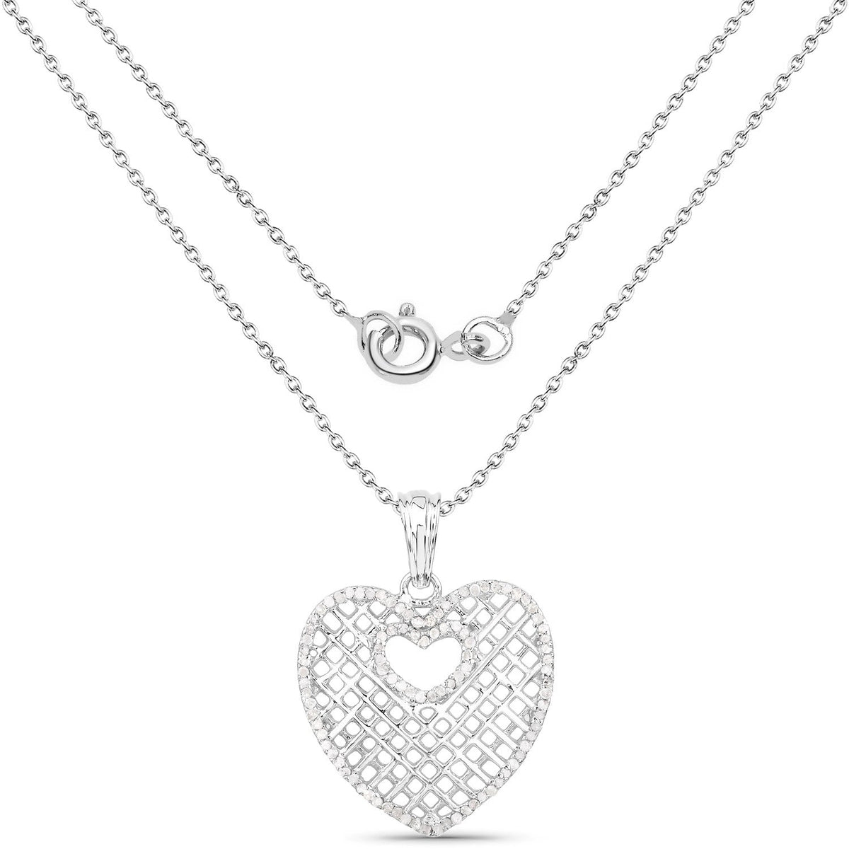 Colgante de plata de ley .925 con diamante blanco genuino de 0,52 quilates