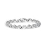 14K White Gold 2.00 Cttw Diamond Cluster and Spiral Link Bracelet (I-J Color, I1-I2 Clarity) - 7