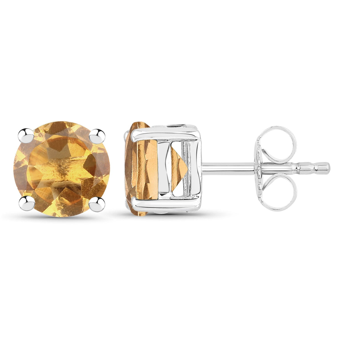 2.00 Carat Genuine Citrine .925 Sterling Silver Earrings - image 2 of 6