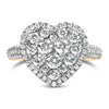 14K Yellow Gold 1 1/2 Cttw Diamond Heart Shaped Composite Ring (H-I Color, SI2-I1 Clarity) - Ring Size 7