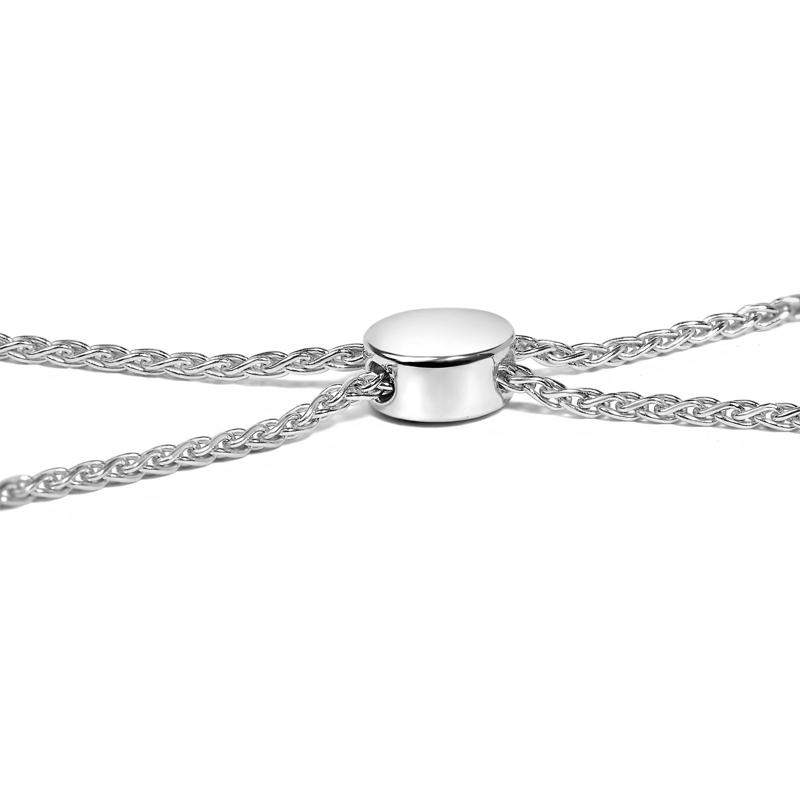 Pulsera de bolo con doble onda de plata esterlina .925 con 1/2 quilate total de diamantes