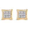 10K Yellow Gold Plated .925 Sterling Silver 1/4 Cttw Diamond Textured Halo Stud Earrings