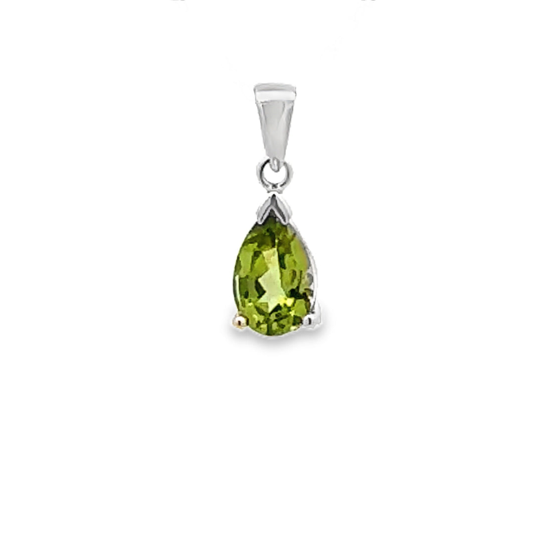 Натуральный перидот 0,83 карата, модные подвески, белое золото 10 карат