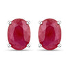 1.70 Carat Genuine Ruby 14K White Gold Earrings