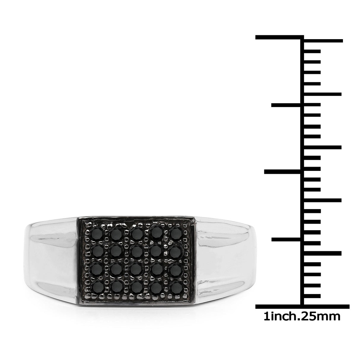 Anillo de plata de ley .925 con diamante negro auténtico de 0.30 quilates