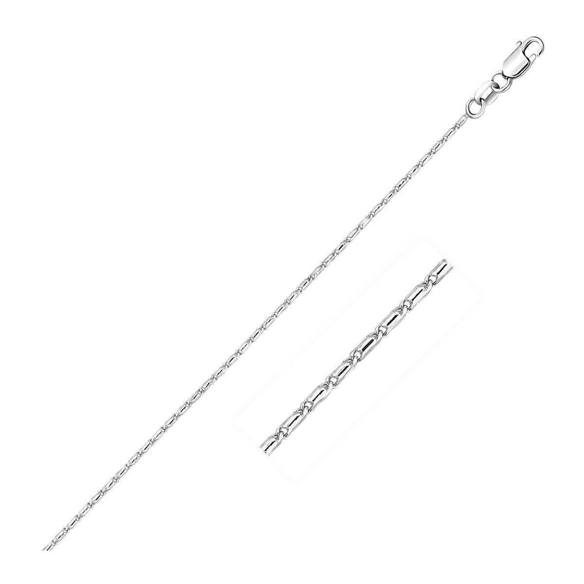 Cadena con colgante Lumina de oro blanco de 14k, 0.9mm