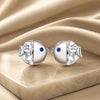 925 Sterling Silver Earrings with Pavé Setting CZ, Size 0.6*0.7cm, for Women