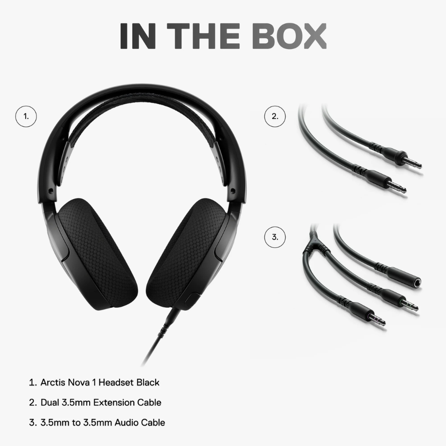 SteelSeries Arctis Nova 1 Wired Multi-System Gaming Headset Black (NEW)