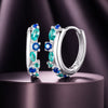 925 Sterling Silver Earrings with Pavé Setting and White Gold Plating for Women
