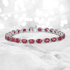 Pulsera de oro blanco de 14 quilates con rubí genuino de 12,78 quilates y diamantes blancos
