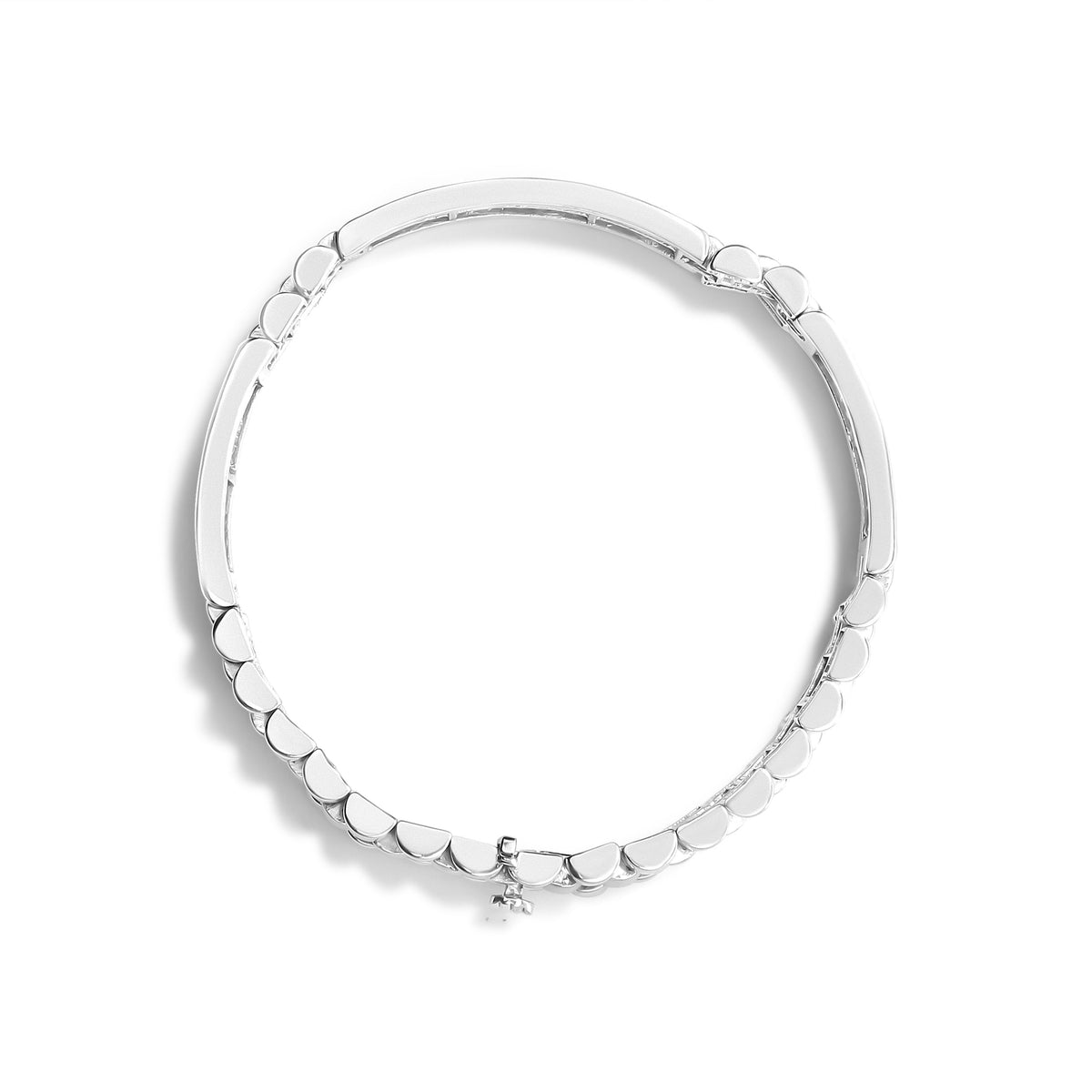 Pulsera de tenis para hombre con diamantes de princesa de 12.0 Cttw en oro blanco de 14K con engaste invisible (color G-H, claridad VS1-VS2) - Talla 8.5" pulgadas