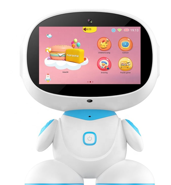 Smart Kids Learning Robot, 7" IPS Touchscreen, 4000mAh, Wi-Fi & Mic (Blue / Pink)