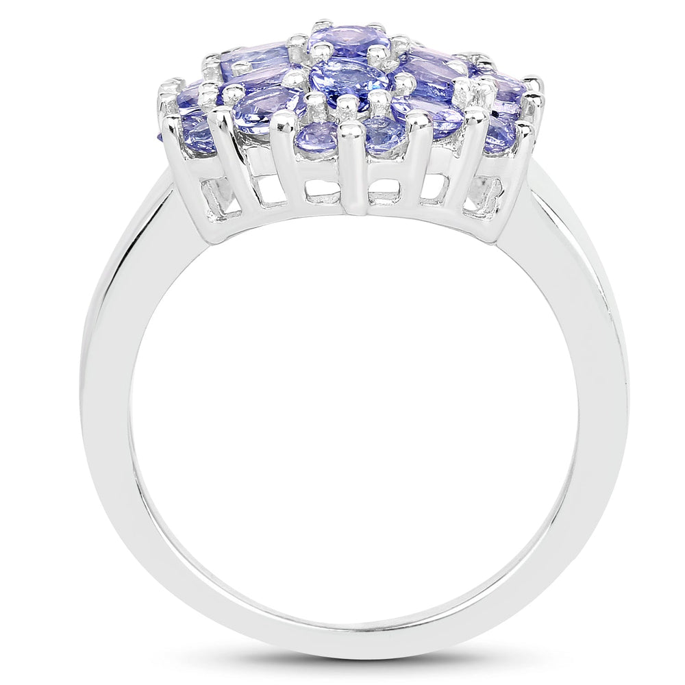 2.03 Carat Genuine Tanzanite .925 Sterling Silver Ring