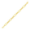 14k Yellow Gold Bracelet with Polished Rectangular Oval Links