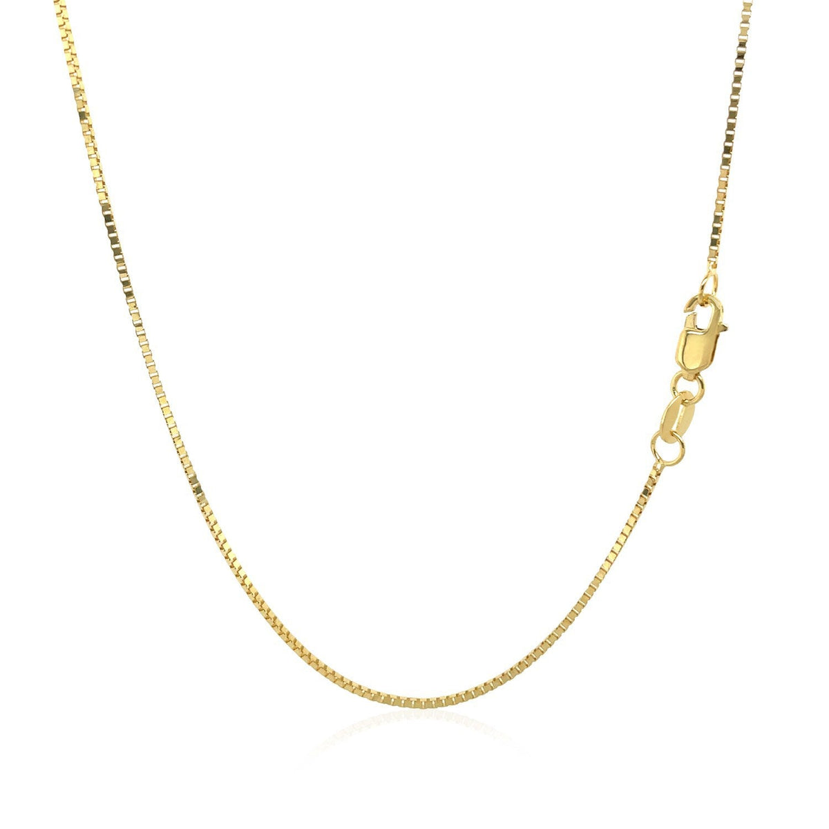 Cadena clásica de oro amarillo de 14k, 0.8mm