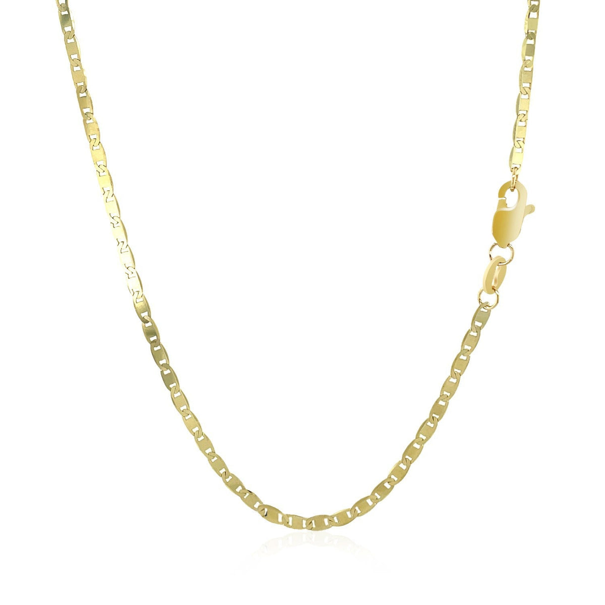 Cadena de eslabones mariner de oro amarillo de 10k y 1.7 mm