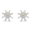 10k Yellow Gold Round and Baguette Diamond Stud Earring (0.50 cttw, H-I Color, I2-I3 Clarity)