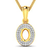0.17 Carat Genuine White Diamond 14K Yellow Gold Semi Mount Pendant - holds 7x5mm Oval Gemstone