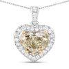 Colgante de oro blanco de 18K con diamante amarillo claro natural de 4.51 quilates certificado por el IGI y diamantes blancos de 0.45cttw (4.96cttw)