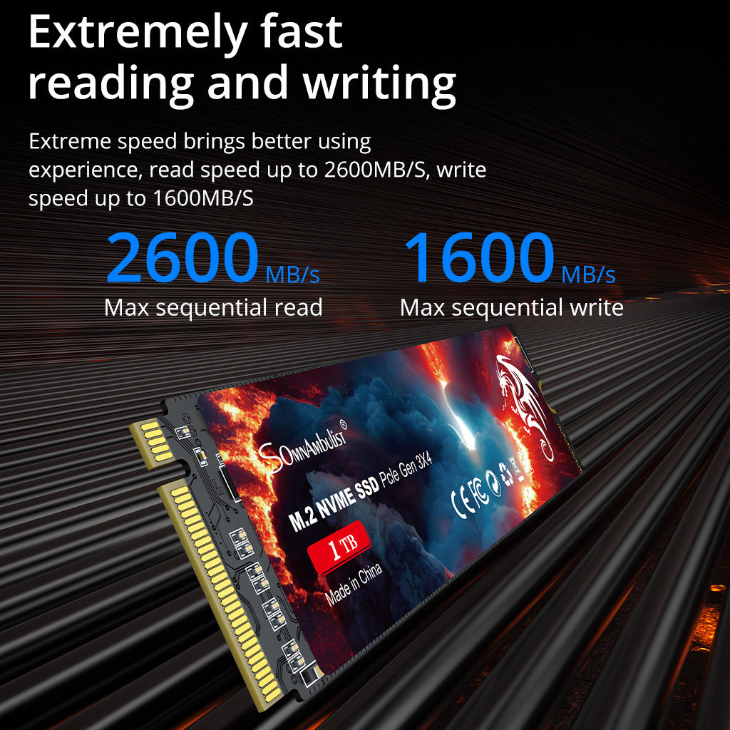 SomnAmbulist M.2 NVMe SSD PCIe Gen 3x4 2TB | High-Speed Laptop / Notebook & Desktop Storage