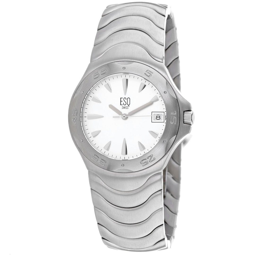 Reloj ESQ de acero inoxidable plateado con esfera blanca para mujer