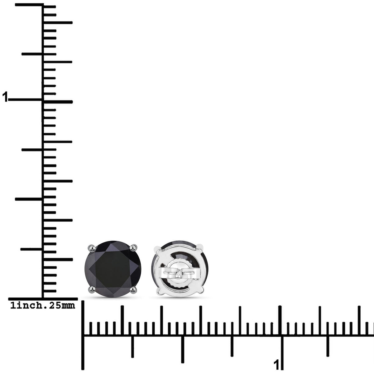 Pendientes de oro blanco de 14 quilates con diamantes negros genuinos de 4,91 quilates