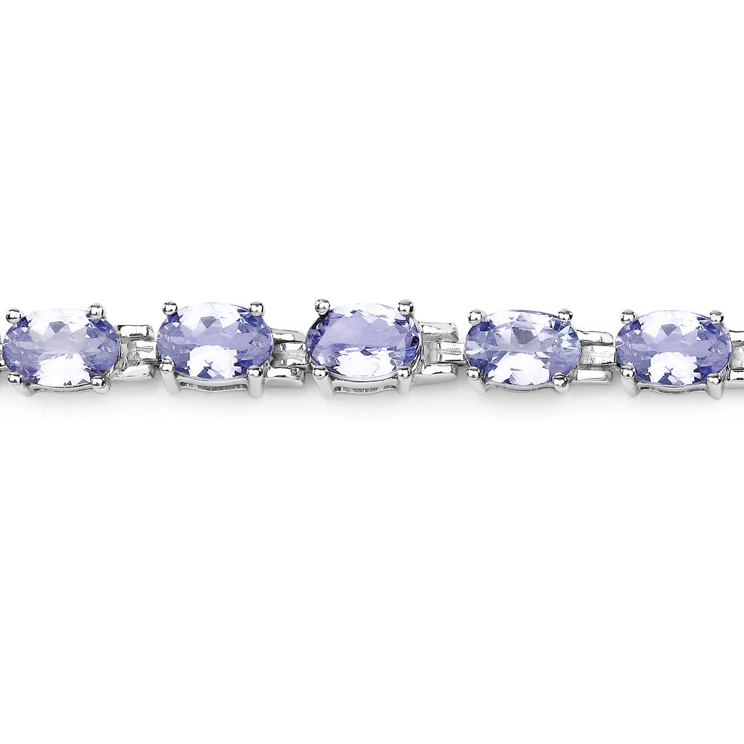 Pulsera de plata de ley .925 con tanzanita auténtica de 9.68 quilates