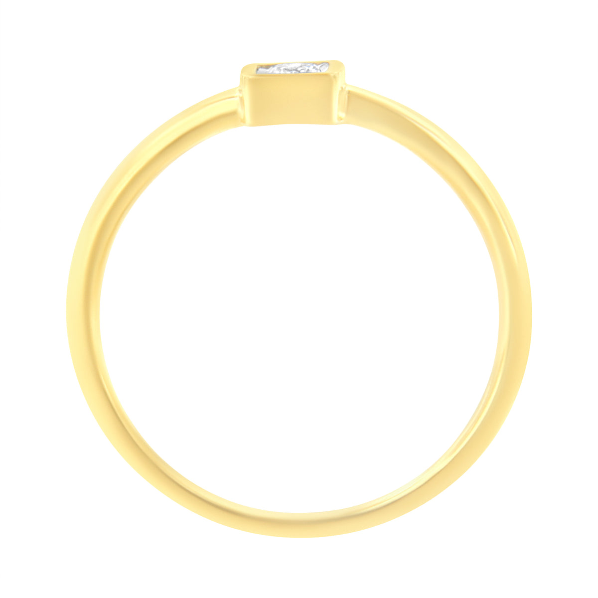 Anillo de promesa de plata de ley .925 chapado en oro amarillo de 14K con diamantes de 1/20 quilates en engaste milagro (color J-K, claridad I1-I2) - Talla 6