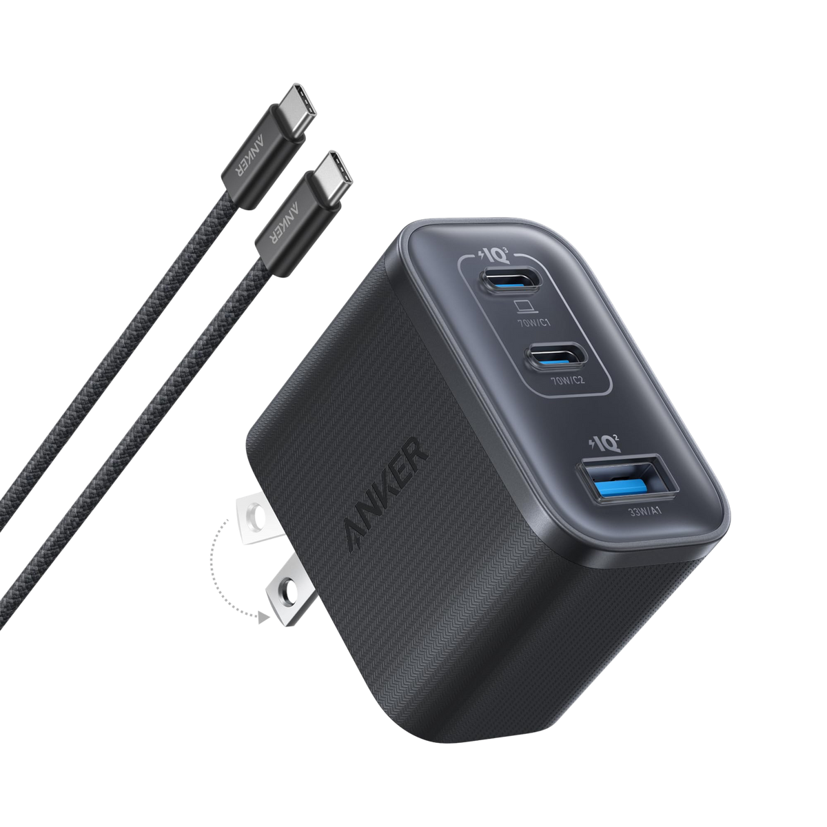 Зарядное устройство Anker Nano (70 Вт, 3 порта)