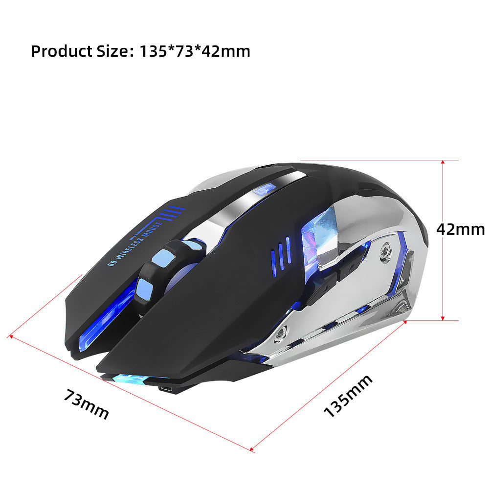 HXSJ M10 - Wireless Gaming Mouse 2400DPI - Ergonomic Design with 7-Color Breathing Backlight