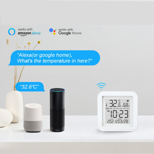 WIFI Temperature & Humidity Sensor For Smart Home Smart Life Thermometer With Display Support Alexa Google Assistant