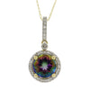Mystic Fire Topaz Fashion Pendants 14KT Yellow Gold