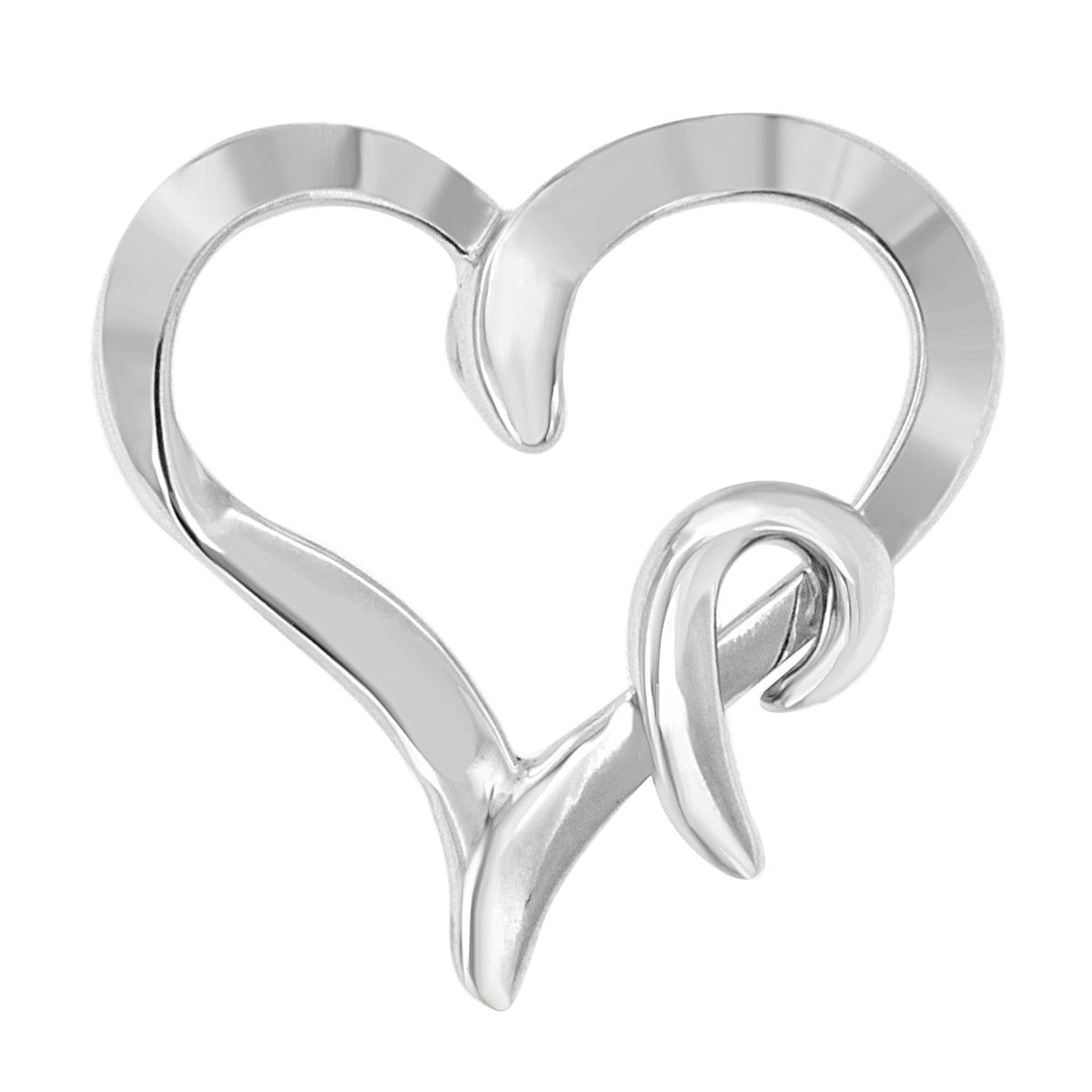 Collar con colgante de corazón de plata de ley .925