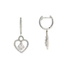 Natural .50ct Diamond Dangle Earrings 14KT White Gold