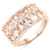 2.80 Carat Genuine Morganite and White Topaz .925 Sterling Silver Ring
