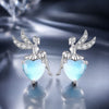 925 Sterling Silver Moonstone CZ Earrings for Women