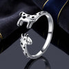 925 Sterling Silver Oxidized Giraffe Ring for Women